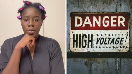 woman shares crazy apartment experience (l) danger sign (r)