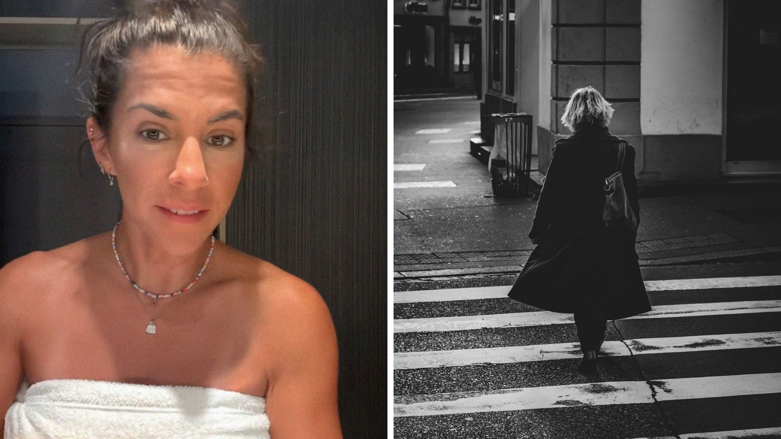 woman shares solo traveling experience (l) woman being followed (r)