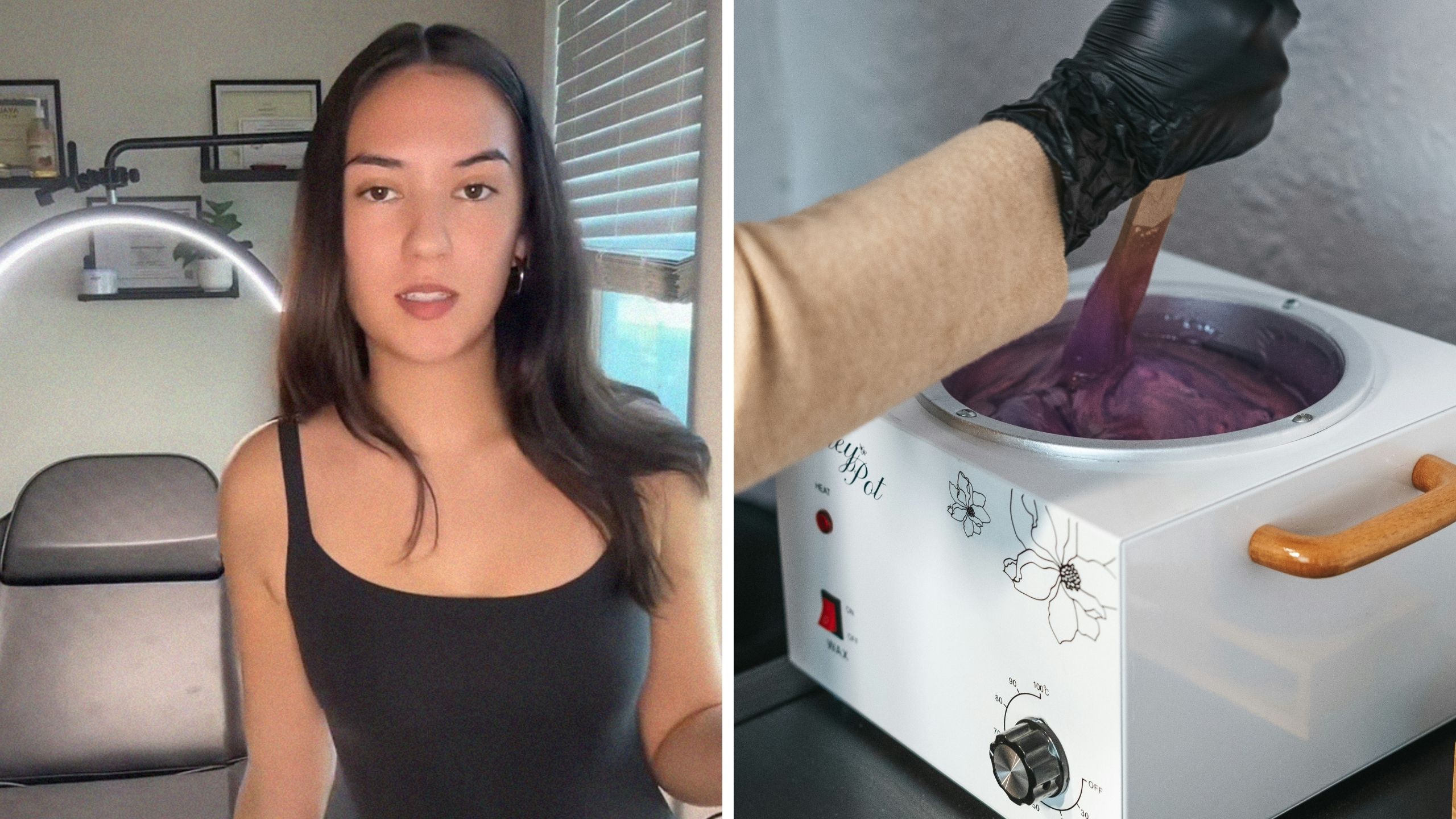woman shares male client experience (l) wax (r)