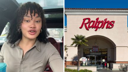woman shares cake experience (l) ralphs logo (r)