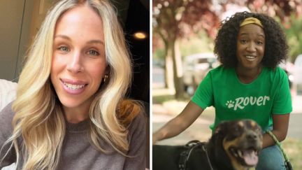 woman shares dog sitter experience (l) rover dog sitter (r)