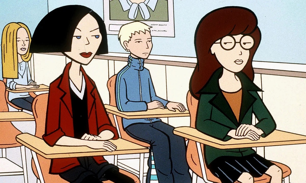 two high school girls give each other side eye in "Daria"