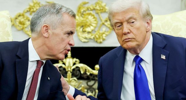WASHINGTON, DC - OCTOBER 07: U.S. President Donald Trump (R) and Canadian Prime Minister Mark Carney speak to reporters in the Oval Office of the White House on October 07, 2025 in Washington, DC. Carney and Trump will meet in the Oval Office and later have a bilateral lunch where they are expected to discuss a range of topics including U.S. tariffs. Carney visited the White House earlier in the year after he was elected prime minister. (Photo by Anna Moneymaker/Getty Images)