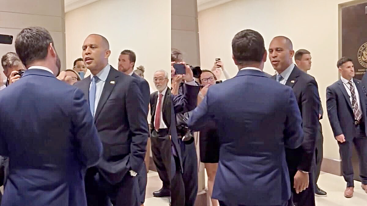 Hakeem Jeffries and Mike Lawler debating