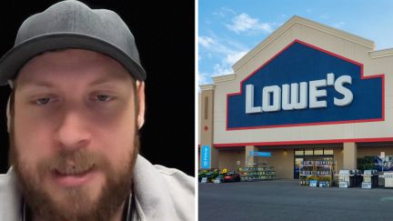man shares item issue (l) lowe's (r)