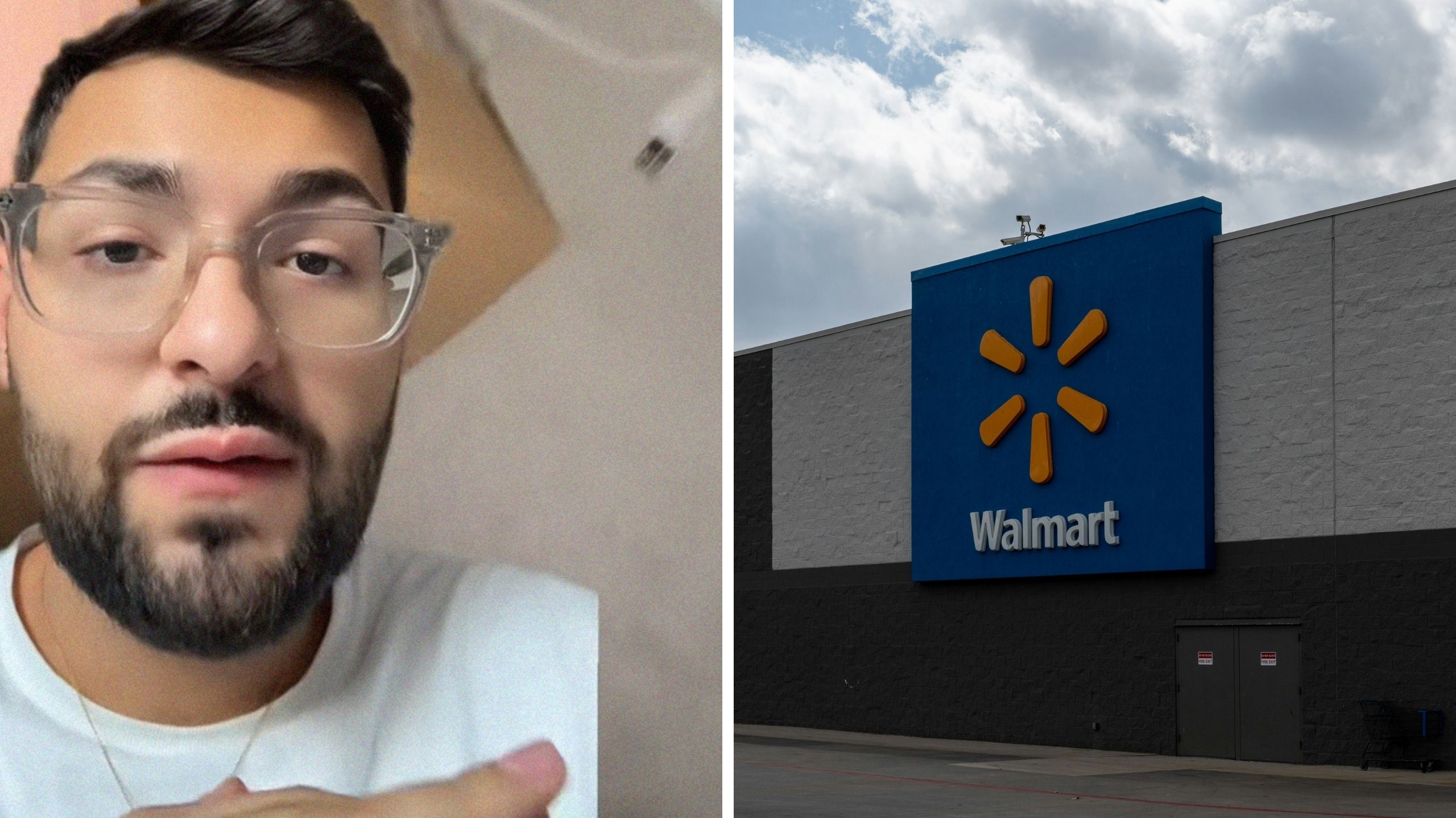 man shares walmart purchase experience (l) walmart (r)