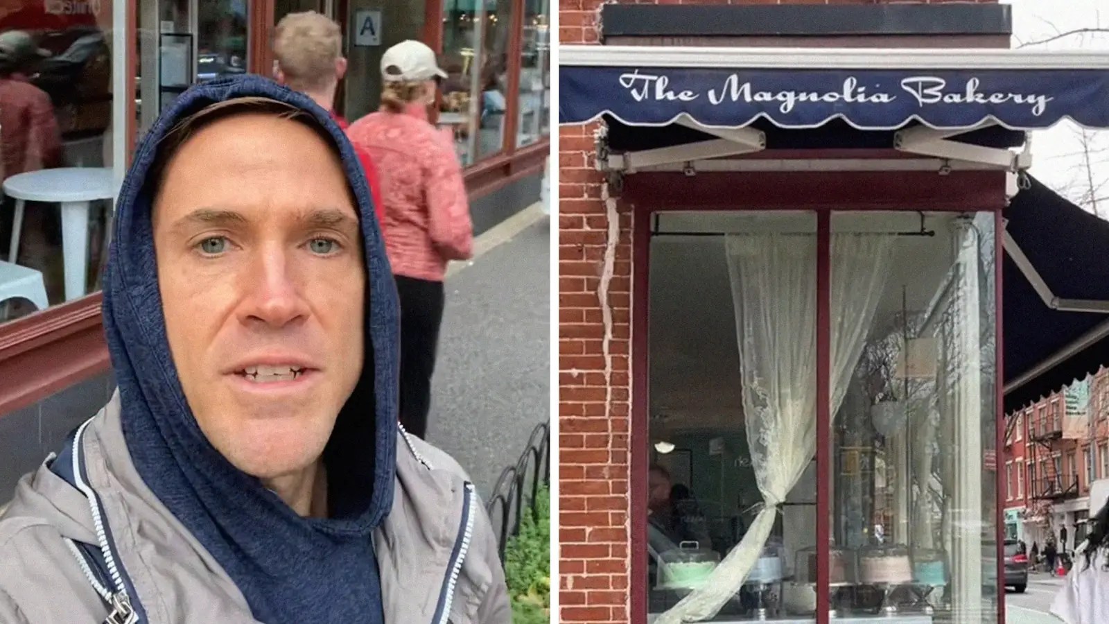 man shares date experience (l) magnolia store front (r)