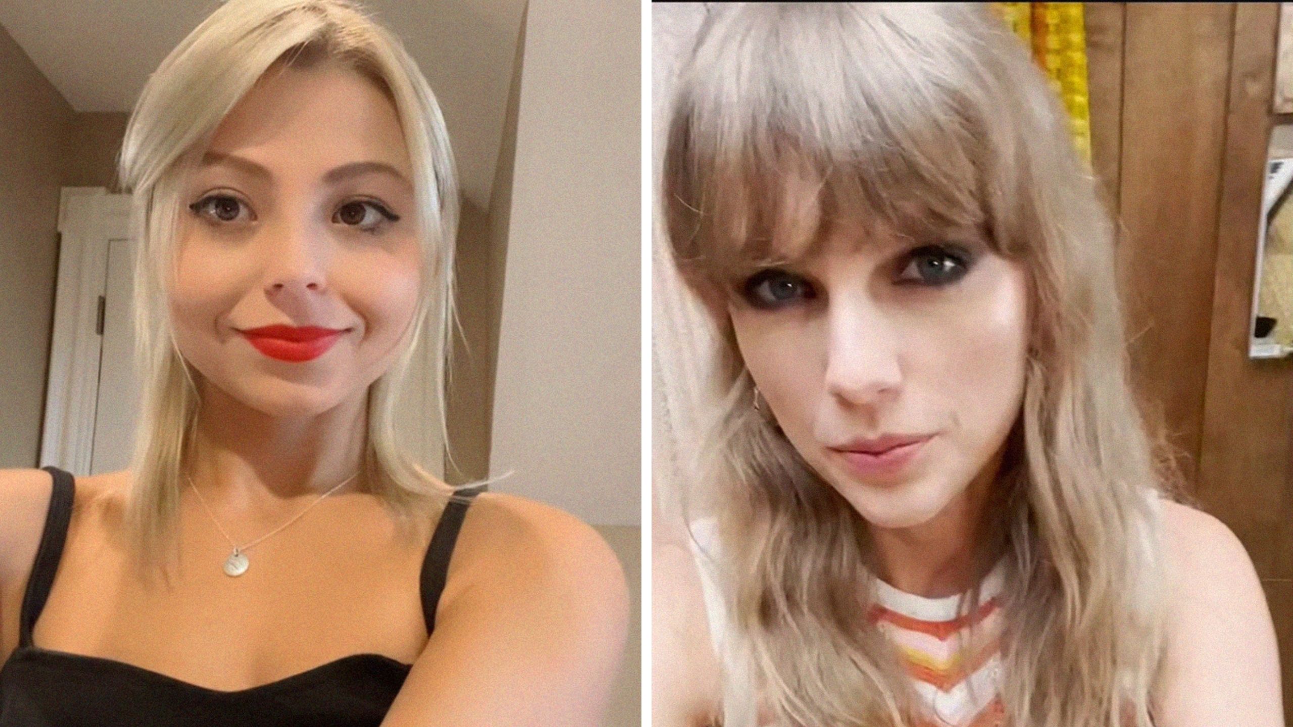 woman shares package issues (l) taylor swift (r)