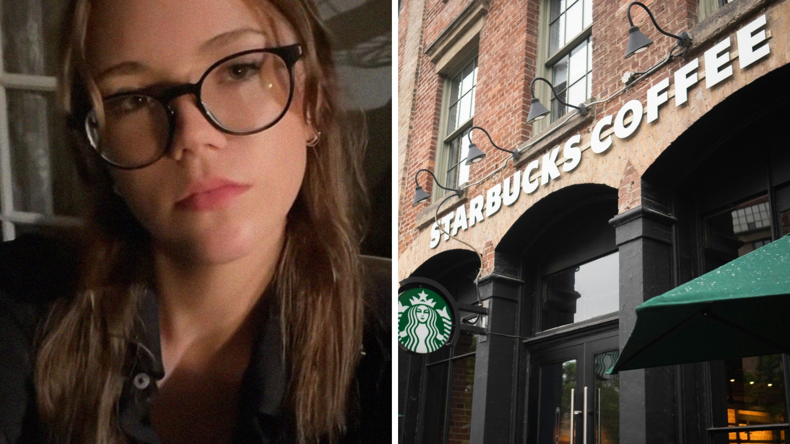woman shares ex-job issues (l) starbucks (r)