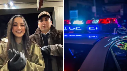 couple shares ID issues (l) cops pulled up (r)
