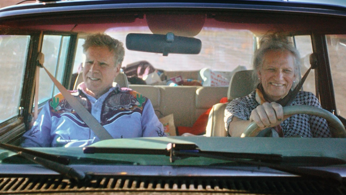 Will Ferrell and Harper Steele driving across the country in "Will and Harper"