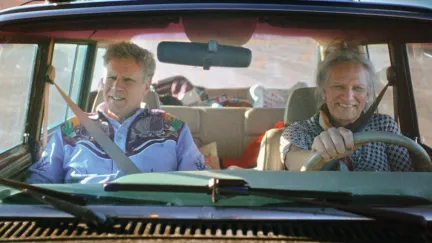 Will Ferrell and Harper Steele driving across the country in 