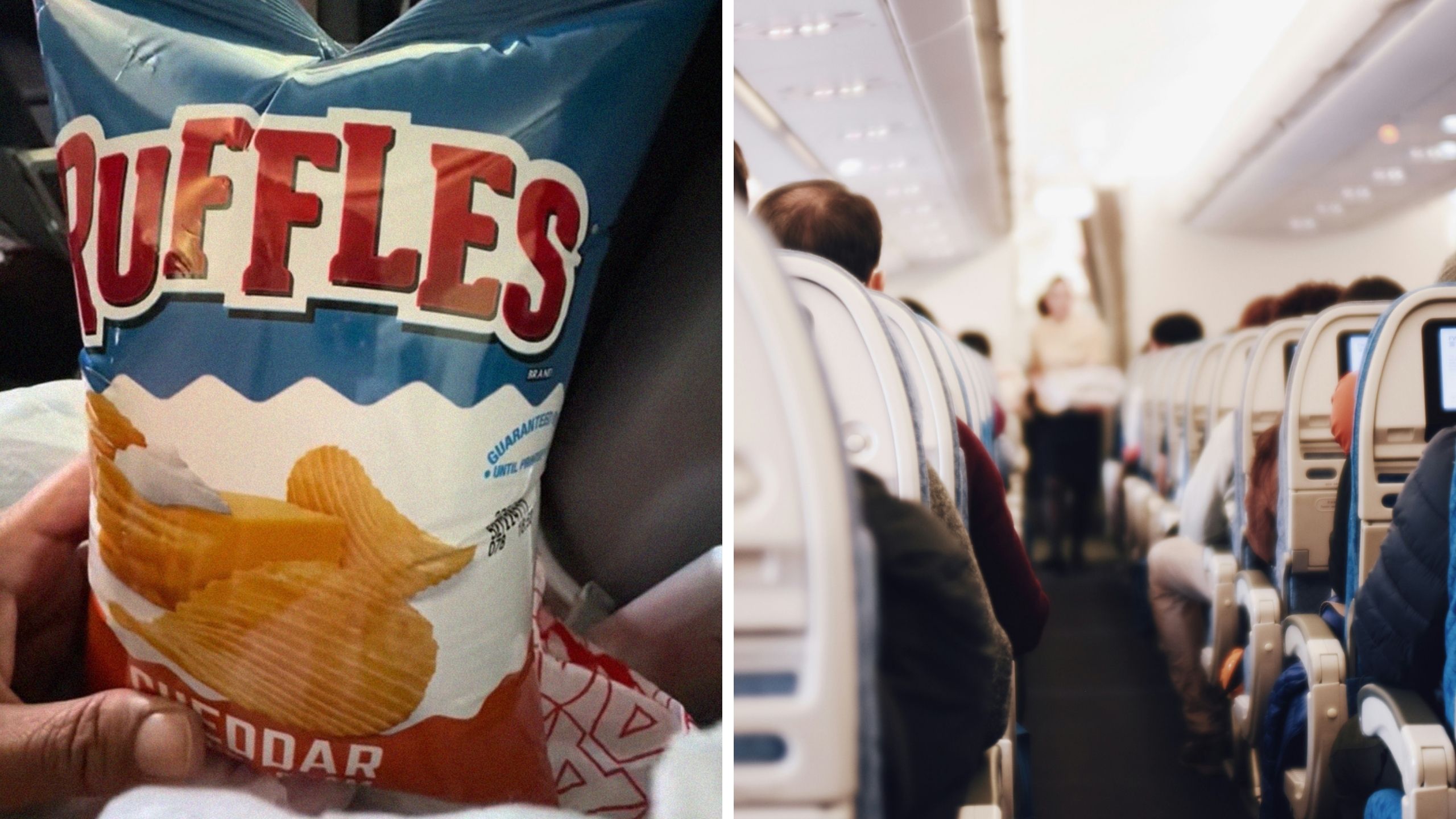 ruffles chips (l) inside plane (r)