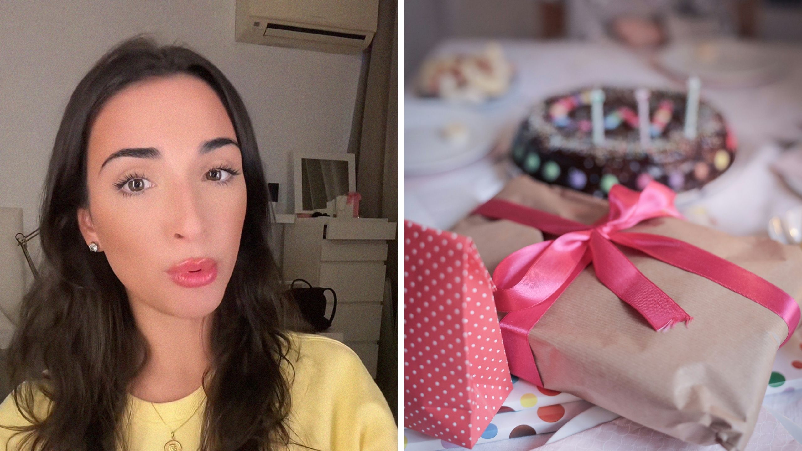 woman shares relationship issues (l) birthday gifts (r)