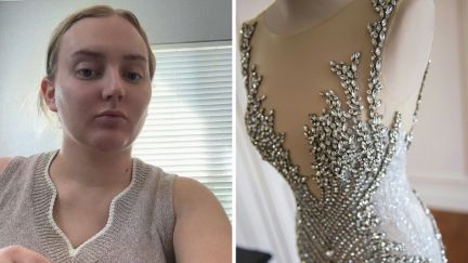 woman shares mother-in-law conflict (l) sexy flashy dress (r)