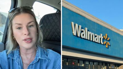 woman shares horror shipping experience (l) walmart store sign (r)