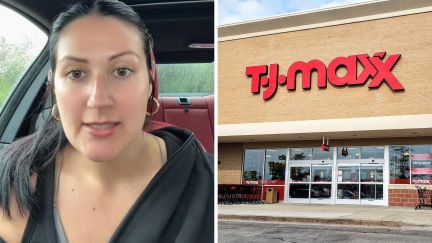 woman shares shopping experience (l) t.j maxx (r)