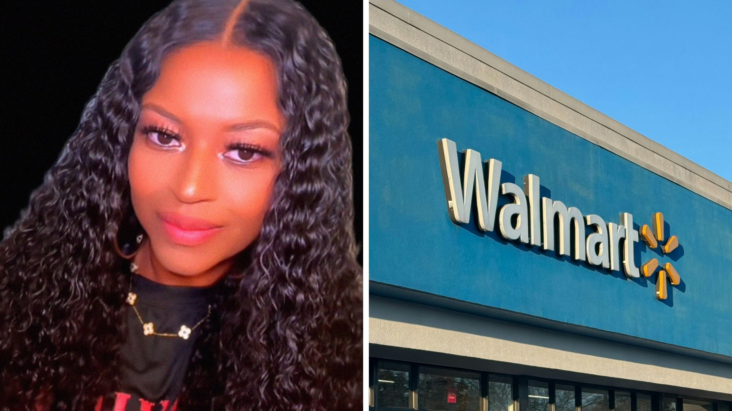 woman shares walmart candy prices (l) walmart logo (r)