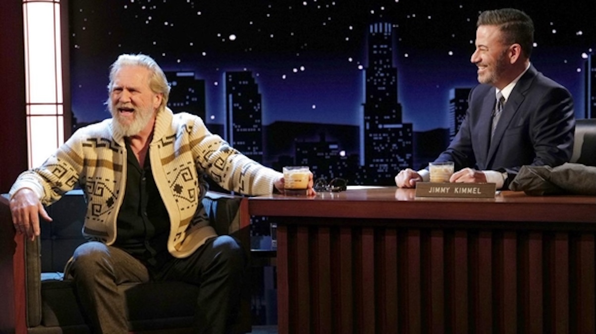 jeff bridges sitting with jimmy kimmel