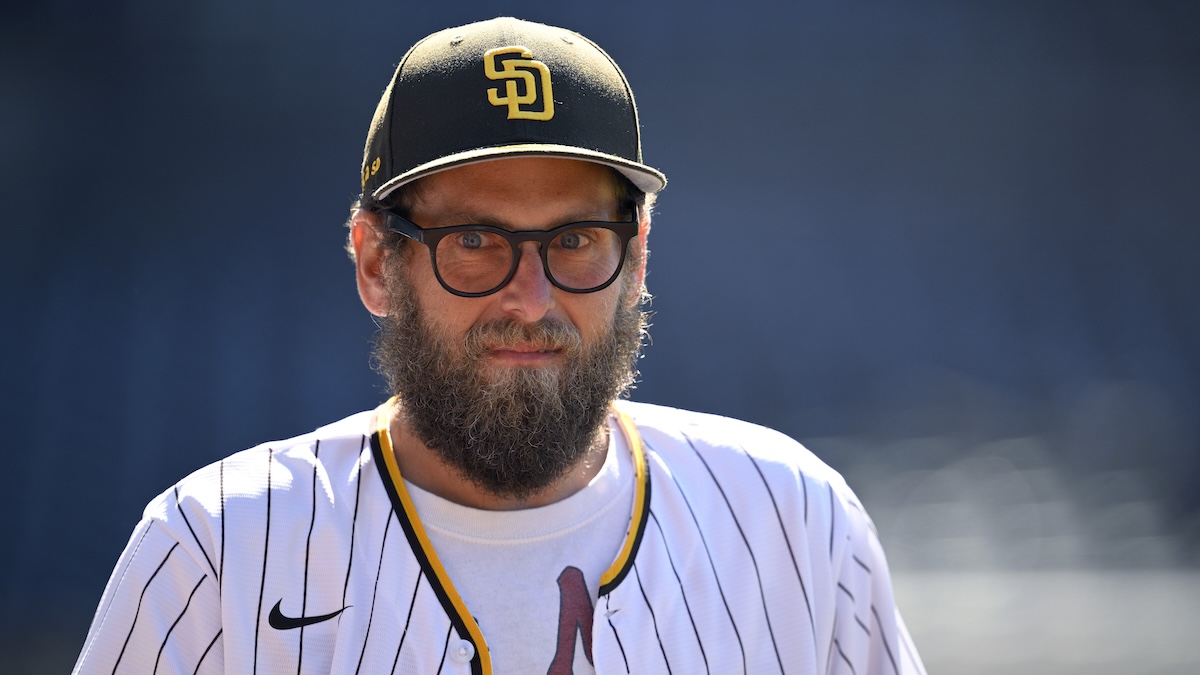 jonah hill at a baseball game