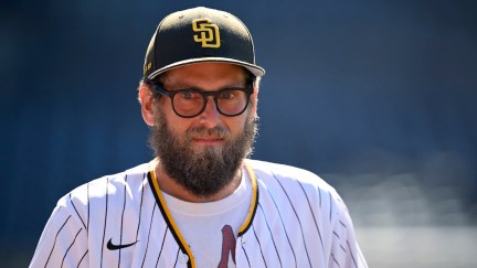 jonah hill at a baseball game