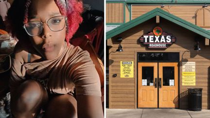 woman shares texas roadhouse experience (l) texas roadhouse (r)