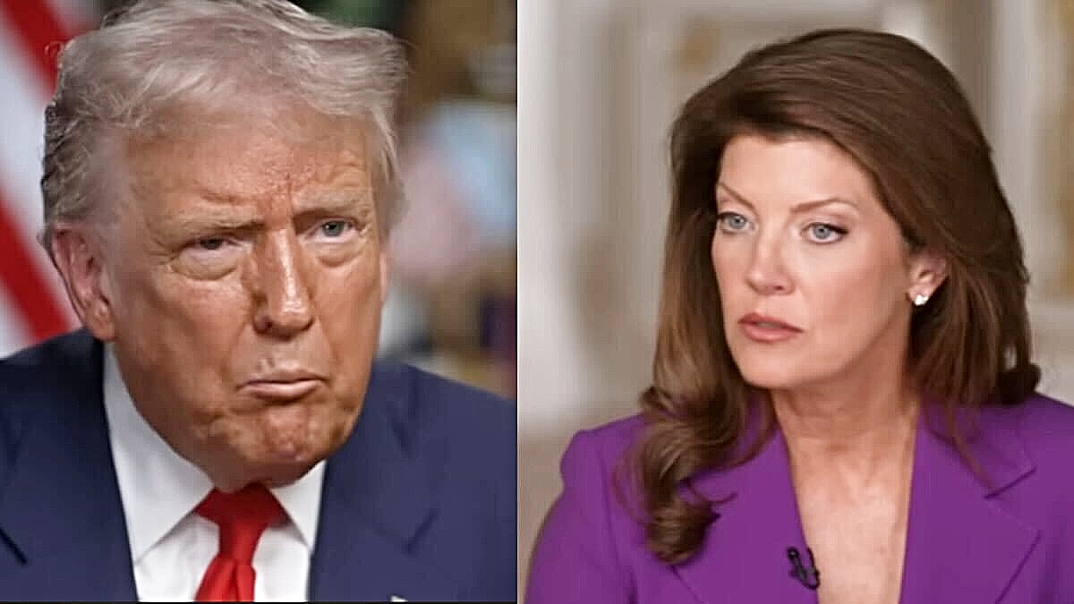Donald Trump and Norah O'Donnell talking about Obamacare