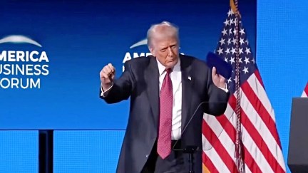 Donald Trump on stage