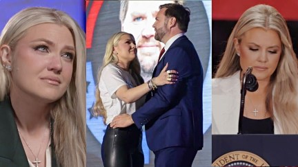 Erika Kirk explains her JD Vance hug