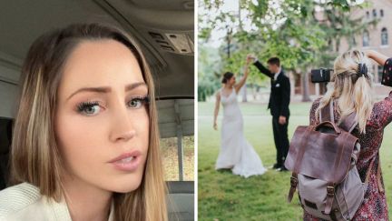 woman shares work experience (l) wedding photography (r)