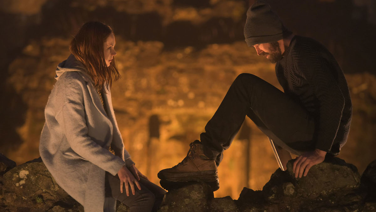 Karen Gillan and Lee Pace in The Party's Just Beginning