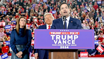 Marco Rubio endorsing Donald Trump in 2024