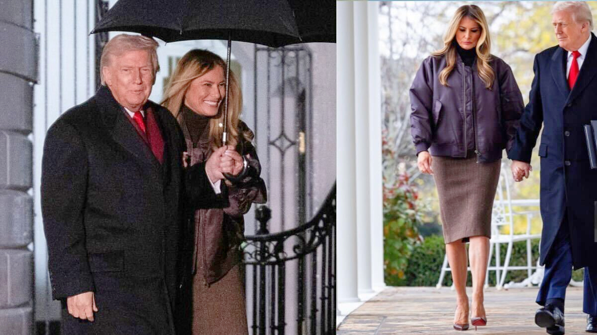 Melania and Donald Trump on Thanksgiving