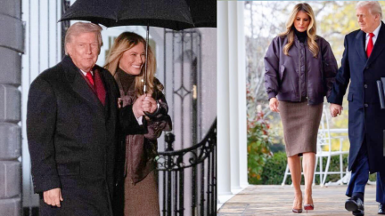 Melania and Donald Trump on Thanksgiving