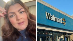 woman shares ordering online experience (l) walmart entrance (r)