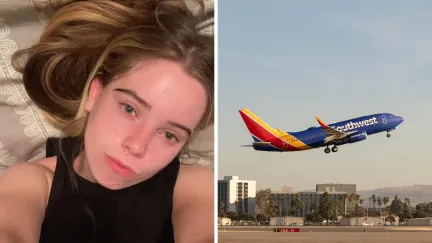 woman shares flight experience (l) southwest aircraft (r)