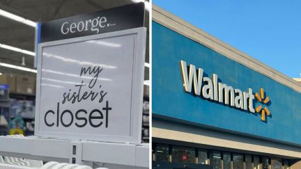 girls clothing section (l) walmart entrance (r)