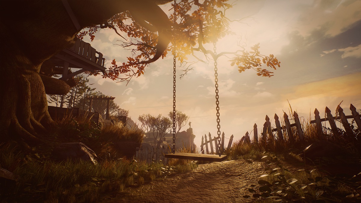 A shot of a somber swingset in "What Remains of Edith Finch" 