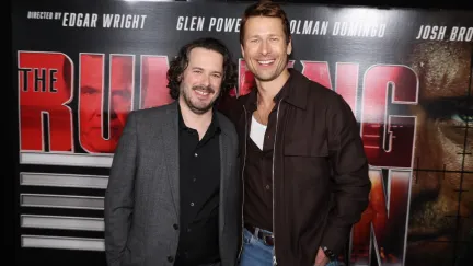 glen powell edgar wright smiling