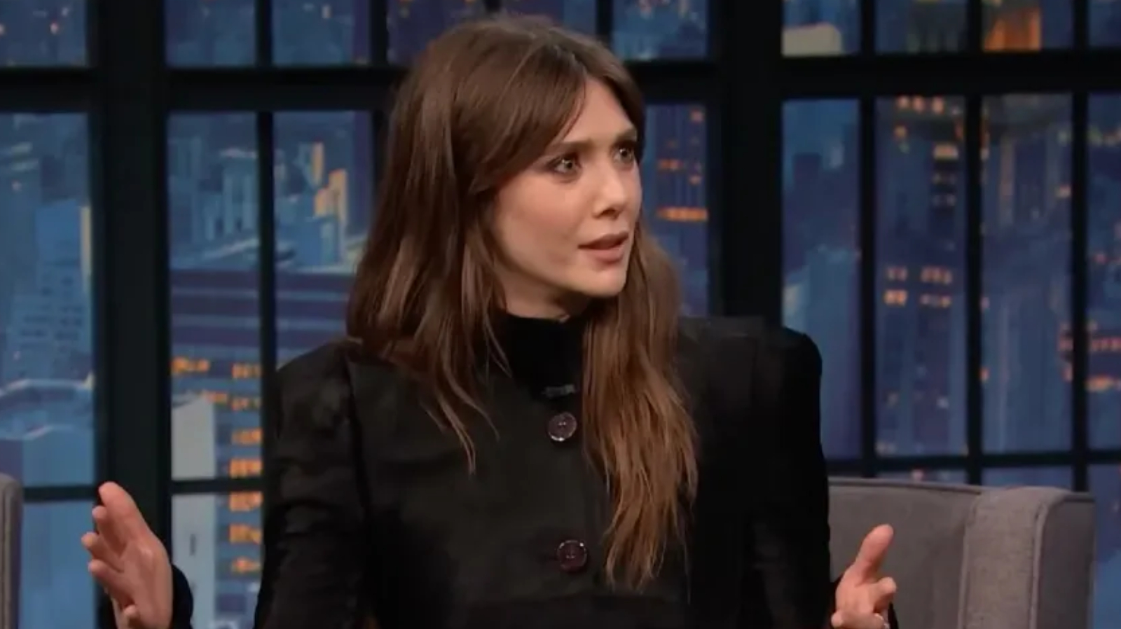 Elizabeth Olsen on Seth Meyers