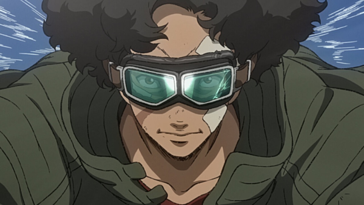A young man rides a motorcycle in "Megalobox"