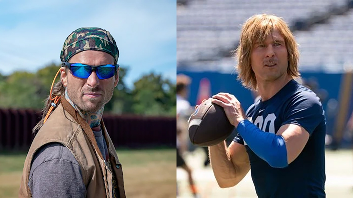 glen powell in hit man and chad powers