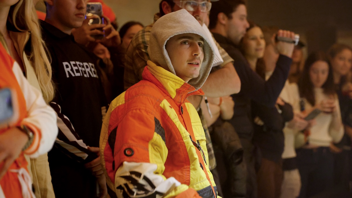 Timothee chalamet in a hoodie