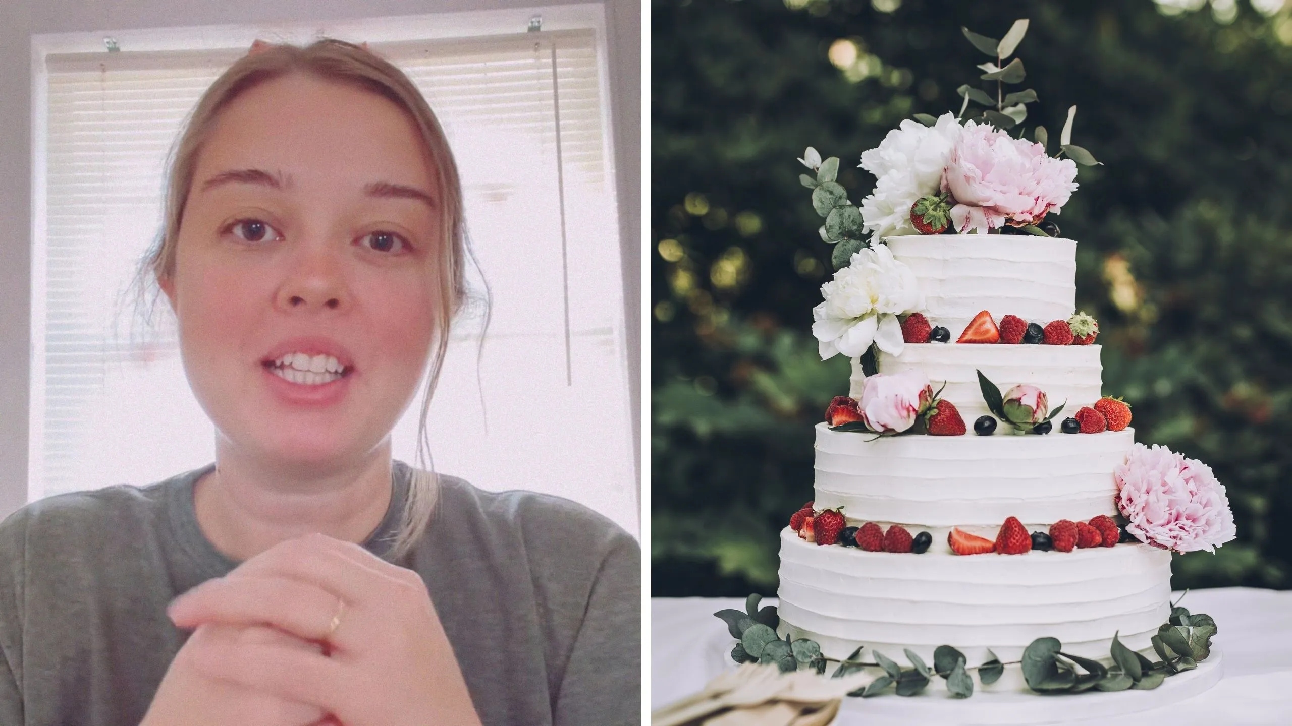 Baker shares job experiences (l) Wedding cake (r)