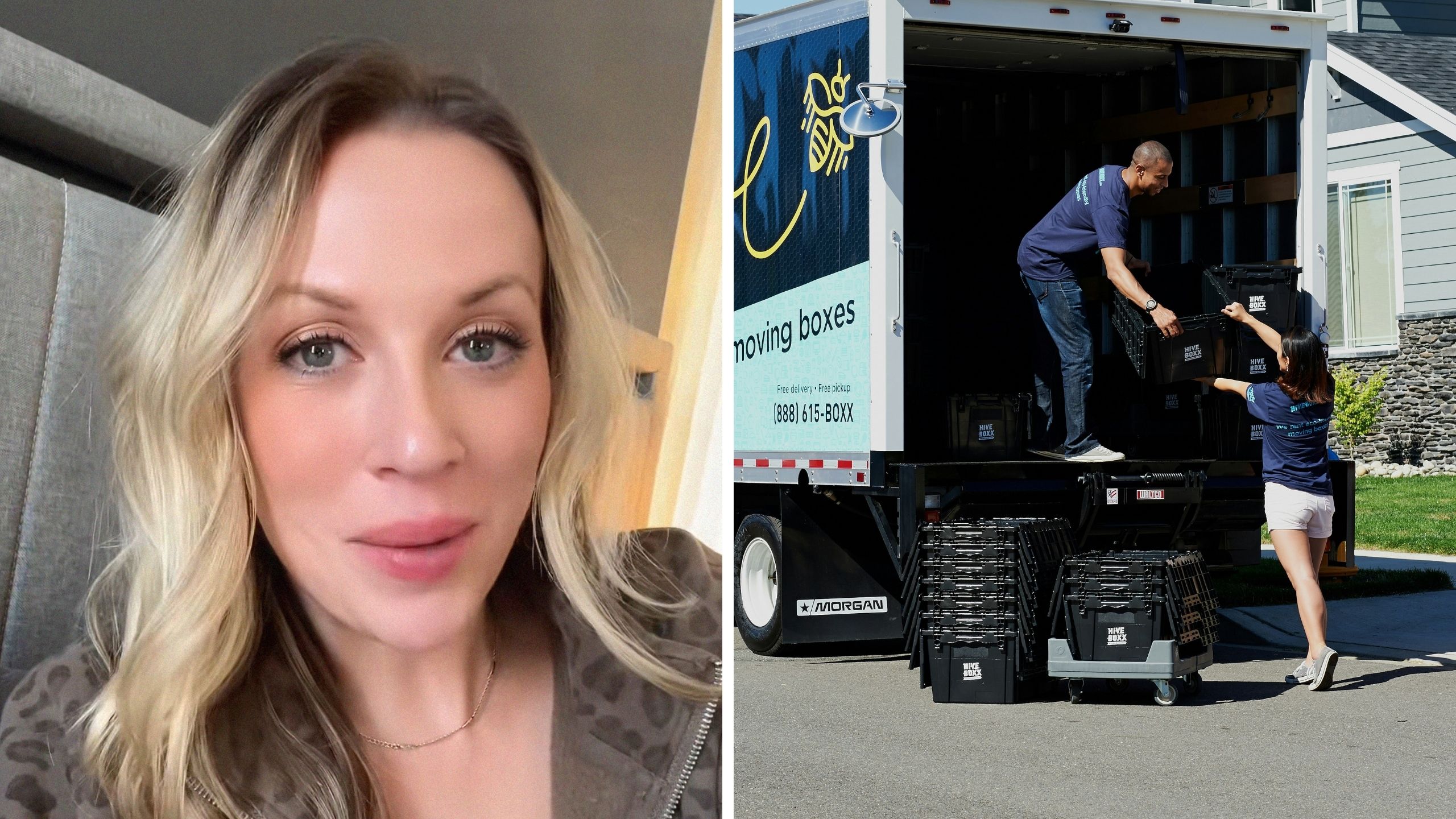 woman shares movers hidden fees and tips (l) movers at work (r)