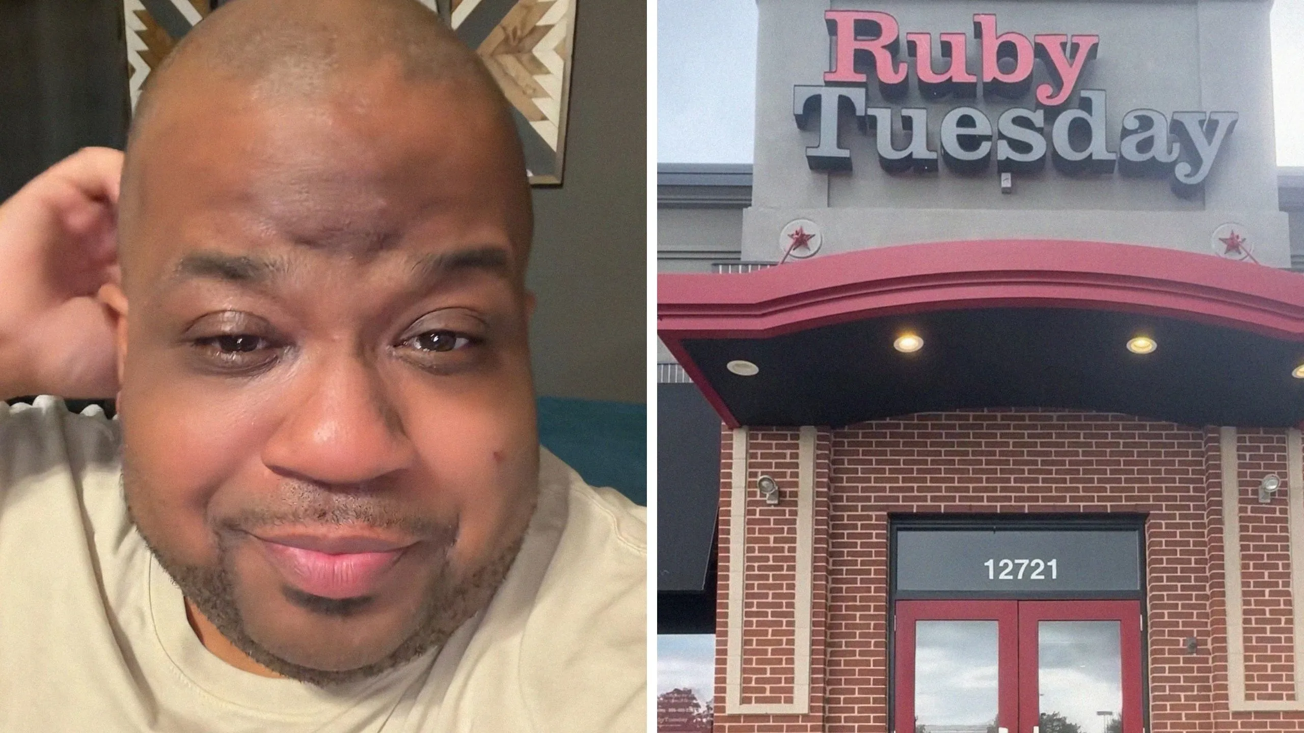man shares restaurant mistake that is costing them big time (l) Ruby Tuesdays front entrance (r)