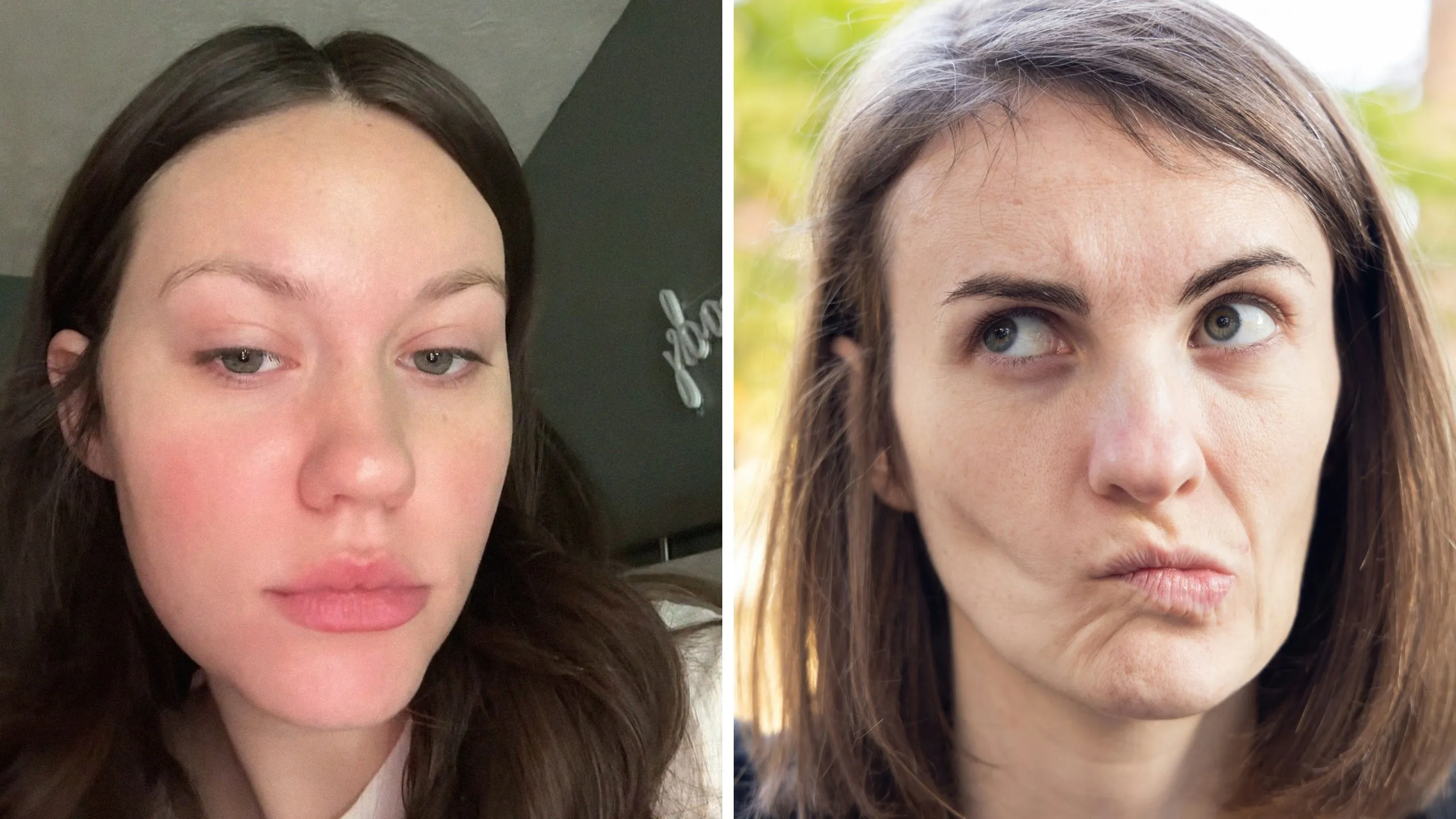 woman shares icks she got by men (l) woman with facial expression o what gives her the ick (r)