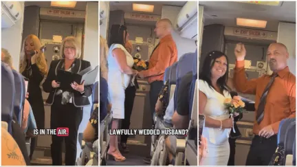 Tina and Roger Simpson get married mid-air in a Southwest flight