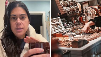 woman shares how she makes her christmas wish come true (l) jewelry shopping (r)