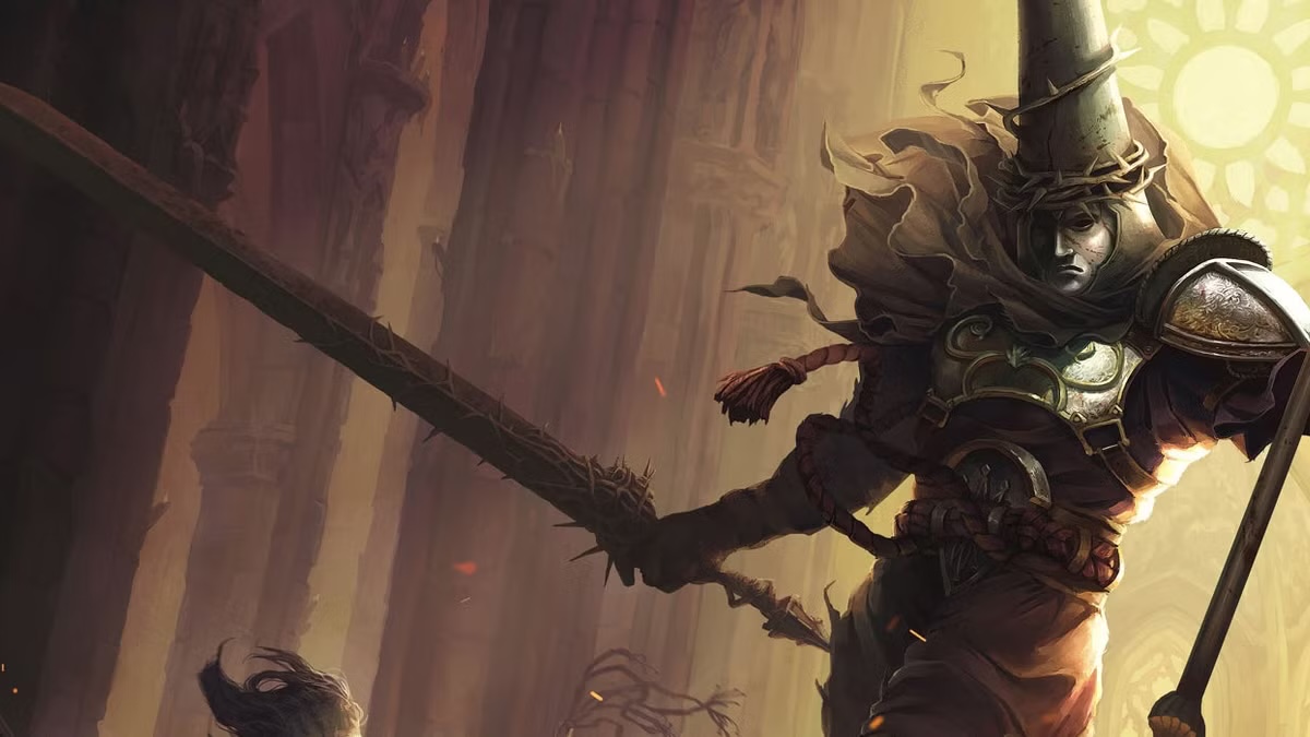 A knight wanders with a sword in "Blasphemous" 